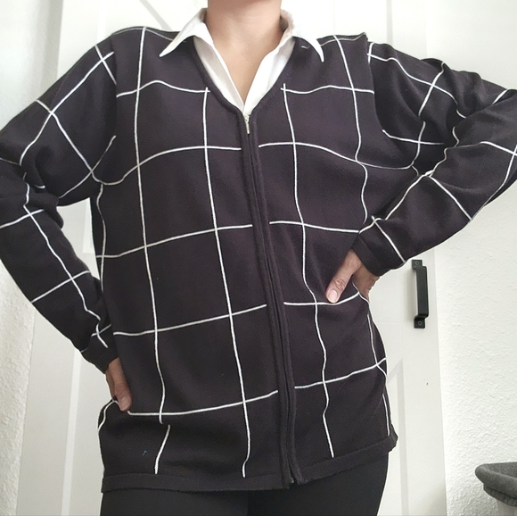 Vintage Allison Daley Plaid Sweater - Picture 2 of 6